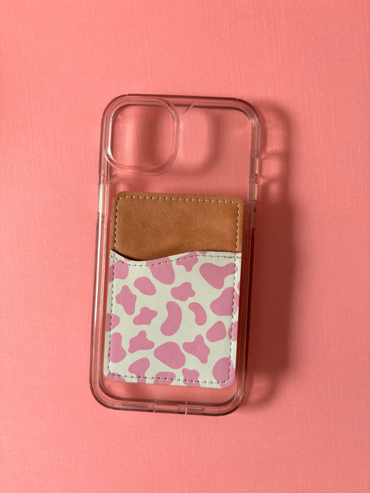 Cow Print Phone Card Holder