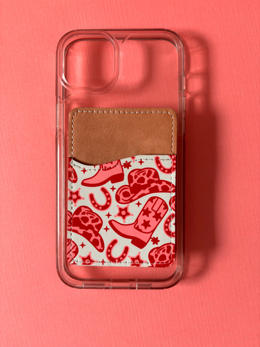 Hot Pink Cowgirl Phone Card Holder