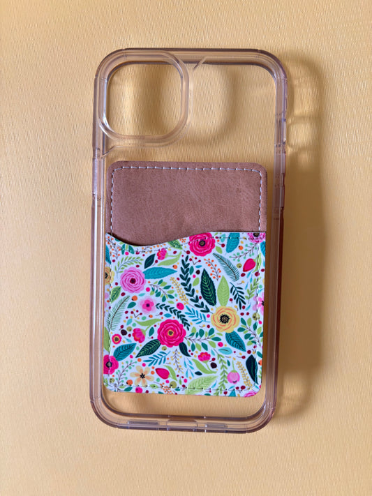 Colorful Flowers Phone Card Holder