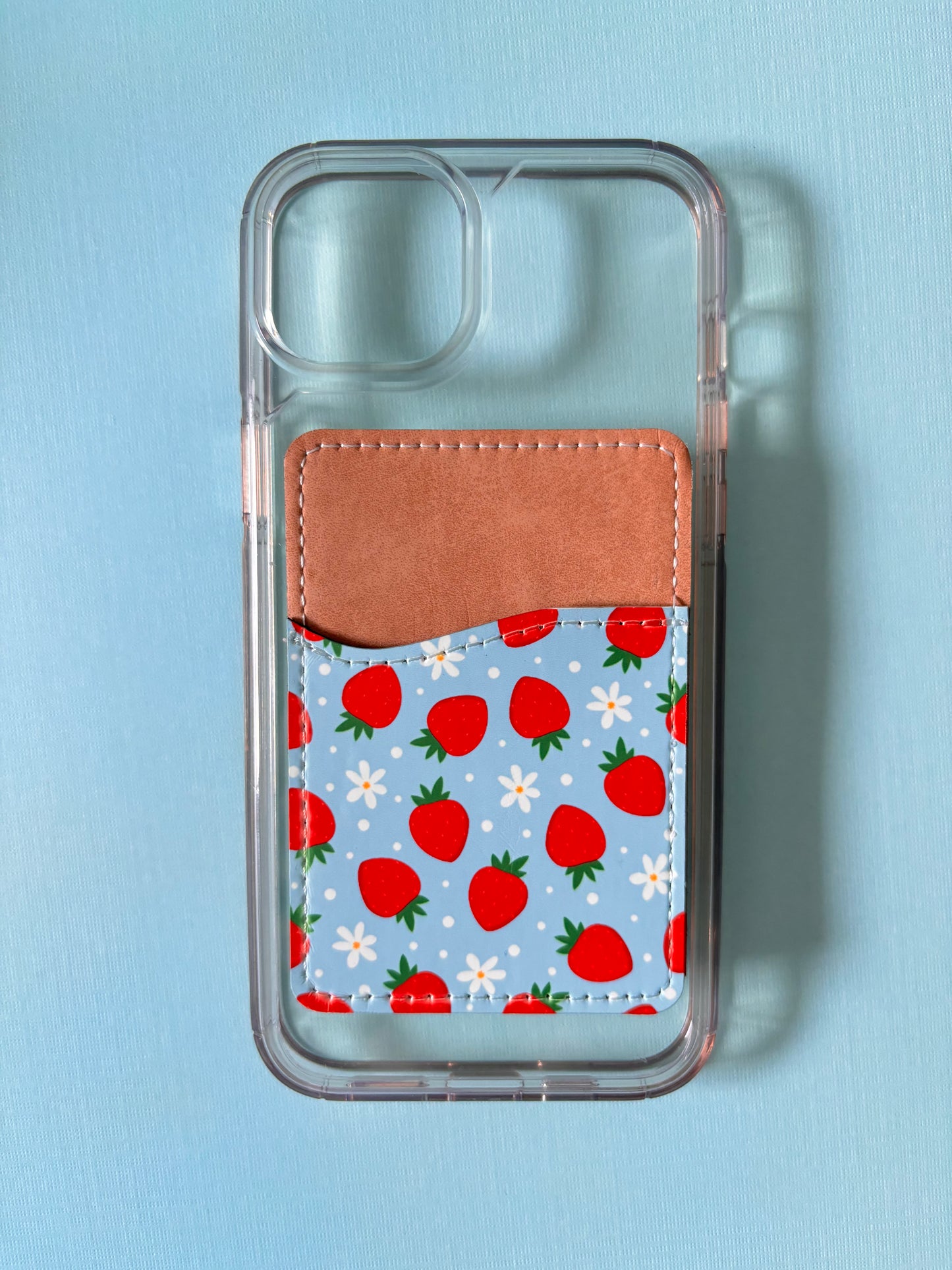 Strawberries Phone Card Holder