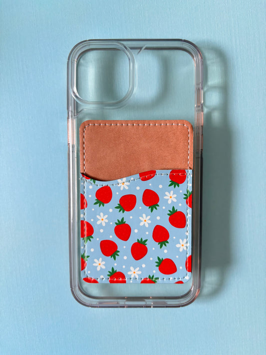 Strawberries Phone Card Holder