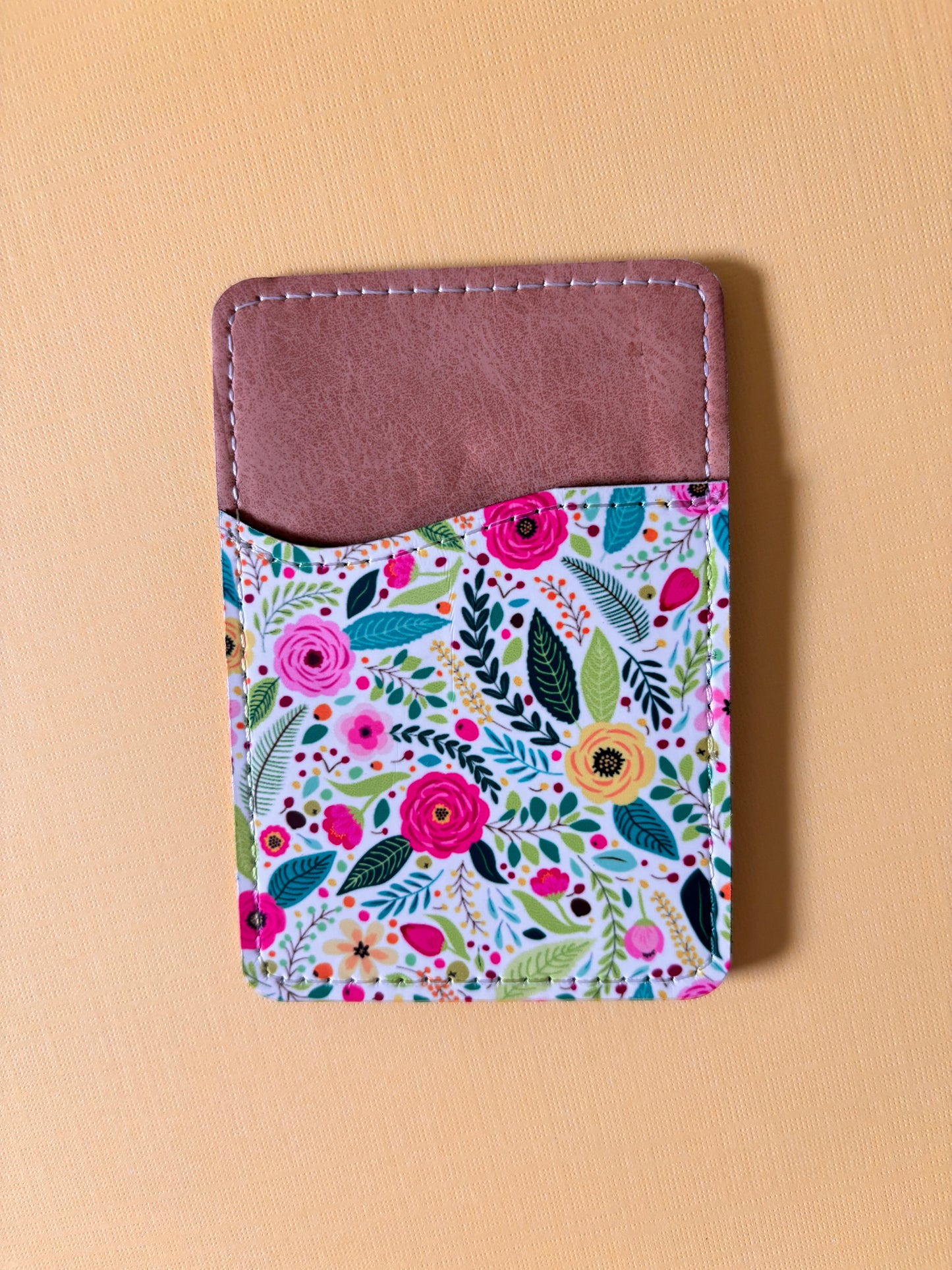 Colorful Flowers Phone Card Holder