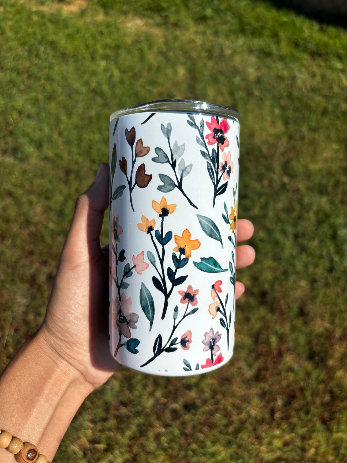 12 oz floral tumbler